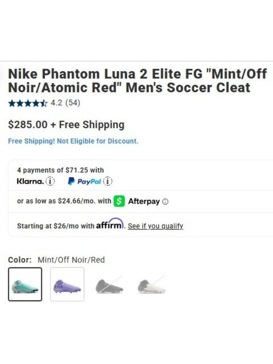 Nike Phantom Luna II Pro FG Soccer Cleats Mint/Atomic Red FG2575-300 Mens 10 NEW main image 7